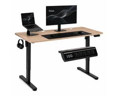 Elektrinis stalas 120x60 cm, pakeliamas, reguliuojamo aukščio 72-118 cm, šviesaus ąžuolo spalvos