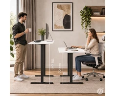 Elektrinis stalas 120x60 cm, reguliuojamo aukščio 72-118 cm, baltas stalviršis, ModernHome