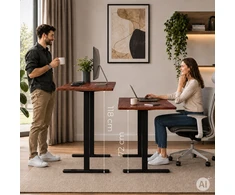 Elektrinis stalas 120x60 cm, reguliuojamo aukščio 72-118 cm, sendinto ąžuolo, ModernHome