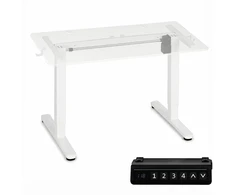 Elektrinis stalo rėmas, aukščio reguliavimas 72-118 cm, stalviršiui iki 160 cm, baltas ModernHome