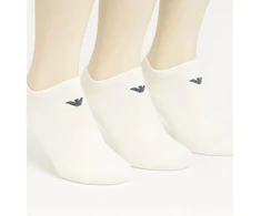 Emporio Armani Calza trumpų kojinių medvilninės baltos patogios 3 poros
