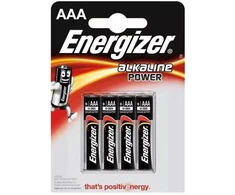ENERGIZER LR03 AAA baterijos, lizdinė pakuotė 4 vnt.