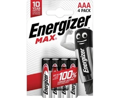 ENERGIZER Šarminės baterijos MAX AAA LR03, 4 vnt., Ekologiška pakuotė