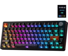 EPOMAKER belaidė mechaninė klaviatūra 75% RGB, 10000mAh, ekranas, hot-swap, TH80 V2 PRO