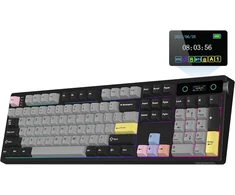 Epomaker belaidė mechaninė žaidimų klaviatūra su RGB, ekranu ir ratuku, 10000 mAh, 104 klavišai, TH108 PRO