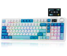 Epomaker mechaninė belaidė klaviatūra F99 MAX, TFT ekranas, 2.4 GHz, Bluetooth, RGB, 8000 mAh