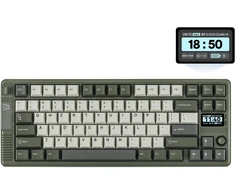 EPOMAKER mechaninė belaidė klaviatūra su joystick, TFT ekranu, 75% išdėstymas, 8000 mAh, BT/USB/2.4 GHz, RT85