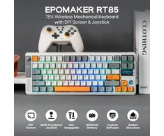 Epomaker mechaninė belaidė klaviatūra su joystick ir ekranu, 75% išdėstymas, 8000 mAh, RGB, RT85