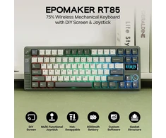 EPOMAKER mechaninė belaidė klaviatūra su joystick, TFT ekranu, 75% išdėstymas, 8000 mAh, BT/USB/2.4 GHz, RT85