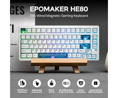 EPOMAKER žaidimų klaviatūra laidinė 75% Hall efektas 8000 Hz RGB HE80