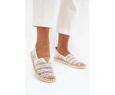 Espadrilės baltos spalvos su nėriniais ir tinkleliu moterims Faylira