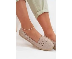 Espadrilės moteriškos platforminės smėlio spalvos Naloenma