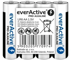 EVERACTIVE PRO Šarminės baterijos AA, LR6, pakuotėje 4 vnt., 1250 mAh, didelio našumo, LR6PRO4T