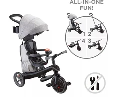 Daugiafunkcinis triratukas Globber Explorer Trike 4in1, pilkas, 633-120