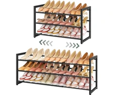 FAVOOSTY ištraukiamas metalinis batų stovas, 3 pakopų, reguliuojamas, juodas, SMA5020B-EU