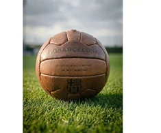 FC Barcelona Camp Nou Retro Futbolo Kamuolys Oficialiai Licencijuotas Natūrali Oda B1048