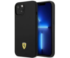 Ferrari FEHMSIP14SBK Apple iPhone 14 6.1" dėklas telefonui juodos spalvos silikoninis Metal Logo Magsafe