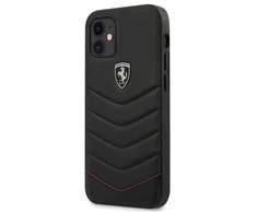 Ferrari FEHQUHCP12SBK Apple iPhone 12 mini 5,4″ juodos spalvos kietas dėklas Off Track Quilted