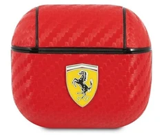 Ferrari FESA3CARE AirPods 3 dėklas raudonas/raudonas On Track PU Carbon