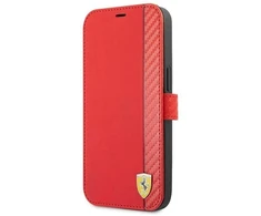 Dėklas Ferrari FESAXFLBKP13SRE Apple iPhone 13 mini 5,4″ raudonos spalvos book On Track Carbon Stripe