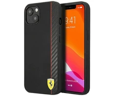Ferrari FESAXHCP13SBK Apple iPhone 13 mini 5,4″ juodos spalvos kietas dėklas On Track Carbon Stripe