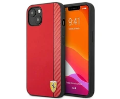 Ferrari FESAXHCP13SRE Apple iPhone 13 mini 5,4″ red kietas dėklas On Track Carbon Stripe
