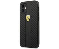 Apple iPhone 12 Mini Ferrari dėklas On Track PU Carbon (FESNECHCP12SBK) juodos spalvos