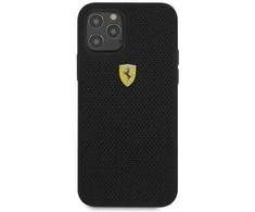 Ferrari FESPEHCP12MBK iPhone 12/12 Pro 6,1 juodos/juodos spalvos deklas On Track Perforated