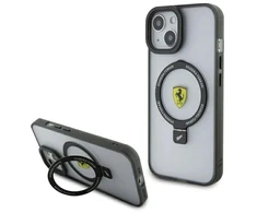 Ferrari FEHMP15MUSCAH Apple iPhone 15 Plus /14 Plus 6.7″ skaidrus kietas dėklas Ring Stand 2023 Collection M