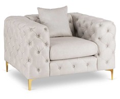 Sofa Mebel Elite Fotelis SORRENTO 1S, veliūrinis, 110 × 96 cm, kreminis