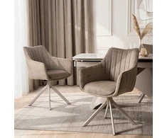 Fotelis ASPEN 2 minkštas besisukantis krėslas, smėlio spalvos/kašmyro spalvos, modernus