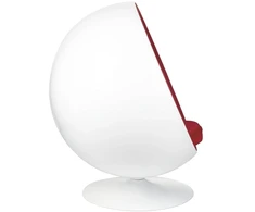 Fotelis BALL, baltos/raudonos sp.