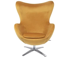 Fotelis EGG SZEROKI VELVET, geltonas