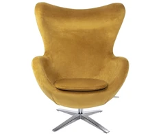 Fotelis EGG SZEROKI VELVET, geltonas