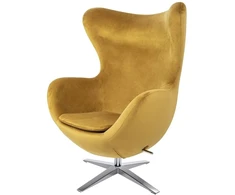 Fotelis EGG SZEROKI VELVET, geltonas