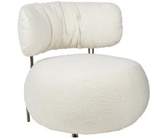 Fotelis LOW TEDDY, baltas