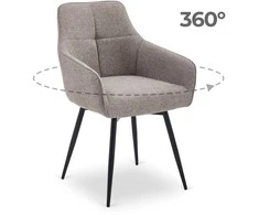 Fotelis Minkštas besisukantis svetainės krėslas LARISA Cappuccino Modern