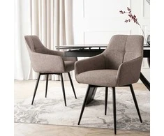 Fotelis Minkštas besisukantis svetainės krėslas LARISA Cappuccino Modern