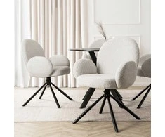 Fotelis Mikso Minkštas besisukantis svetainės krėslas MIKSO Modern pilkos spalvos