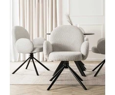 Fotelis Mebel Elite Mikso Minkštas besisukantis svetainės krėslas MIKSO Modern pilkos spalvos
