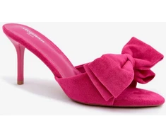 Fuksijos spalvos aukštakulnės basutės su kaspinu Step in style