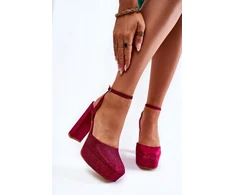 Fuksijos spalvos basutės su kulnu Step in style