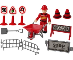 Lean Toys Gaisrinė mašina su priedais, raudona