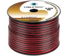 Garsiakalbių kabelis 2,5 mm Cabletech, juodas ir raudonas