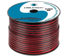 Garsiakalbių kabelis Cabletech, CCA 2,5 mm, juodas ir raudonas