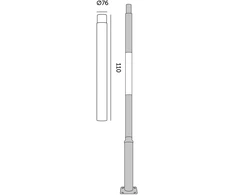 Gatvės šviestuvo atramos ilginimo elementas BASE 76mm, pilkas, 1m