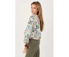 Gėlėtas moteriškas bomber švarkelis Italy Moda
