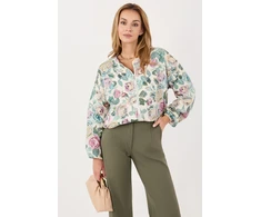 Gėlėtas moteriškas bomber švarkelis Italy Moda