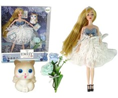 Lean Toys Žaislinė lėlė Emily su kačiuku, 30 cm