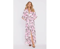 Gėlių rašto suknelė su kimono rankovėmis Moe